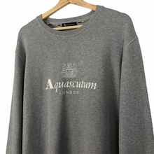Load image into Gallery viewer, Aquascutum Grey Crew Neck Logo Sweater - Double Extra Large (XXL) PTP 24.25"