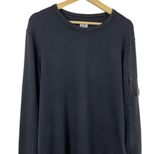 Load image into Gallery viewer, C.P Company Navy Crew Neck Lens Sweater - Medium (M) PTP 21.75"