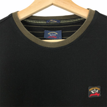 Load image into Gallery viewer, Paul and Shark Black / Khaki Short Sleeved Logo T-Shirt - Small (S) PTP 18"