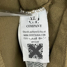 Load image into Gallery viewer, C.P Company Khaki Green Crew Neck Logo Sweater - Extra Large (XL) PTP 23"