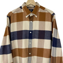 Load image into Gallery viewer, Aquascutum Block Check Flannel Long Sleeved Shirt - Large (L) PTP 21.75"