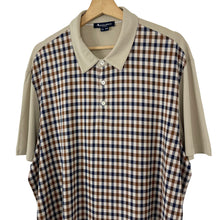Load image into Gallery viewer, Aquascutum Beige / House Check Short Sleeved Polo - Triple Extra Large (XXXL) PTP 25.25"