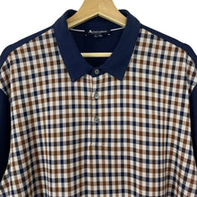 Load image into Gallery viewer, Aquascutum Navy / House Check Short Sleeved Polo - Triple Extra Large (XXXL) PTP 26"