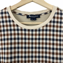 Load image into Gallery viewer, Aquascutum Beige / Check Short Sleeved T-Shirt - Extra Large (XL) PTP 22"