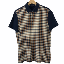 Load image into Gallery viewer, Aquascutum Navy / Check Short Sleeved Polo - Small (S) PTP 19.5"