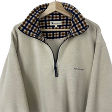 Load image into Gallery viewer, Aquascutum Cream Half Zip Pullover Fleece - Medium (M) PTP 24.75"