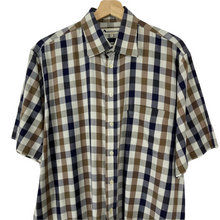 Load image into Gallery viewer, Aquascutum Block Check Short Sleeved Shirt - Large (L) PTP 25.5"