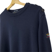 Load image into Gallery viewer, Paul and Shark Navy Crew Neck Logo Wool Sweater - Double Extra Large (XXL) PTP 24.5"
