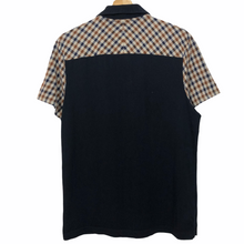 Load image into Gallery viewer, Aquascutum Navy / Check Short Sleeved Polo - Medium (M) PTP 20.25"