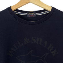 Load image into Gallery viewer, Paul and Shark Navy Short Sleeved Logo T-Shirt - Medium (M) PTP 18.5"