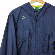 Load image into Gallery viewer, Ma.Strum Blue Multi Pocket Hooded Sniper Jacket - Medium (M) PTP 22"