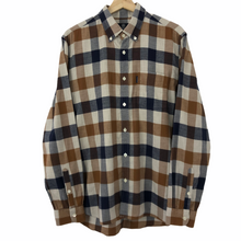 Load image into Gallery viewer, Aquascutum Flannel Block Check Long Sleeved Shirt - Large (L) PTP 21.25"
