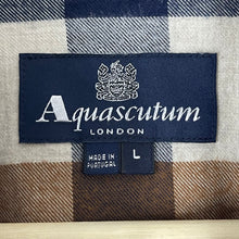 Load image into Gallery viewer, Aquascutum Block Check Flannel Long Sleeved Shirt - Large (L) PTP 21.5"