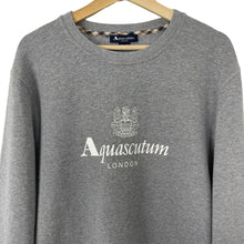 Load image into Gallery viewer, Aquascutum Grey Crew Neck Logo Sweater - Double Extra Large (XXL) PTP 24"