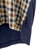 Load image into Gallery viewer, Aquascutum Navy / House Check Short Sleeved T-Shirt - Large (L) PTP 22.5"