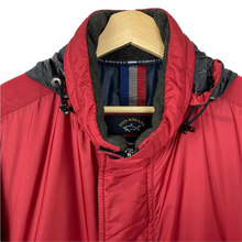 Load image into Gallery viewer, Paul and Shark Red Hooded Shimmer Jacket - Large (L) PTP 24.75"