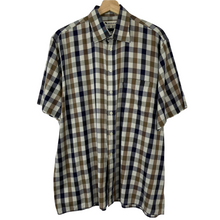 Load image into Gallery viewer, Aquascutum Block Check Short Sleeved Shirt - Large (L) PTP 25.5"