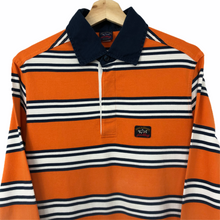 Load image into Gallery viewer, Paul and Shark Orange Striped Rugby Shirt - Medium (M) PTP 20.5"