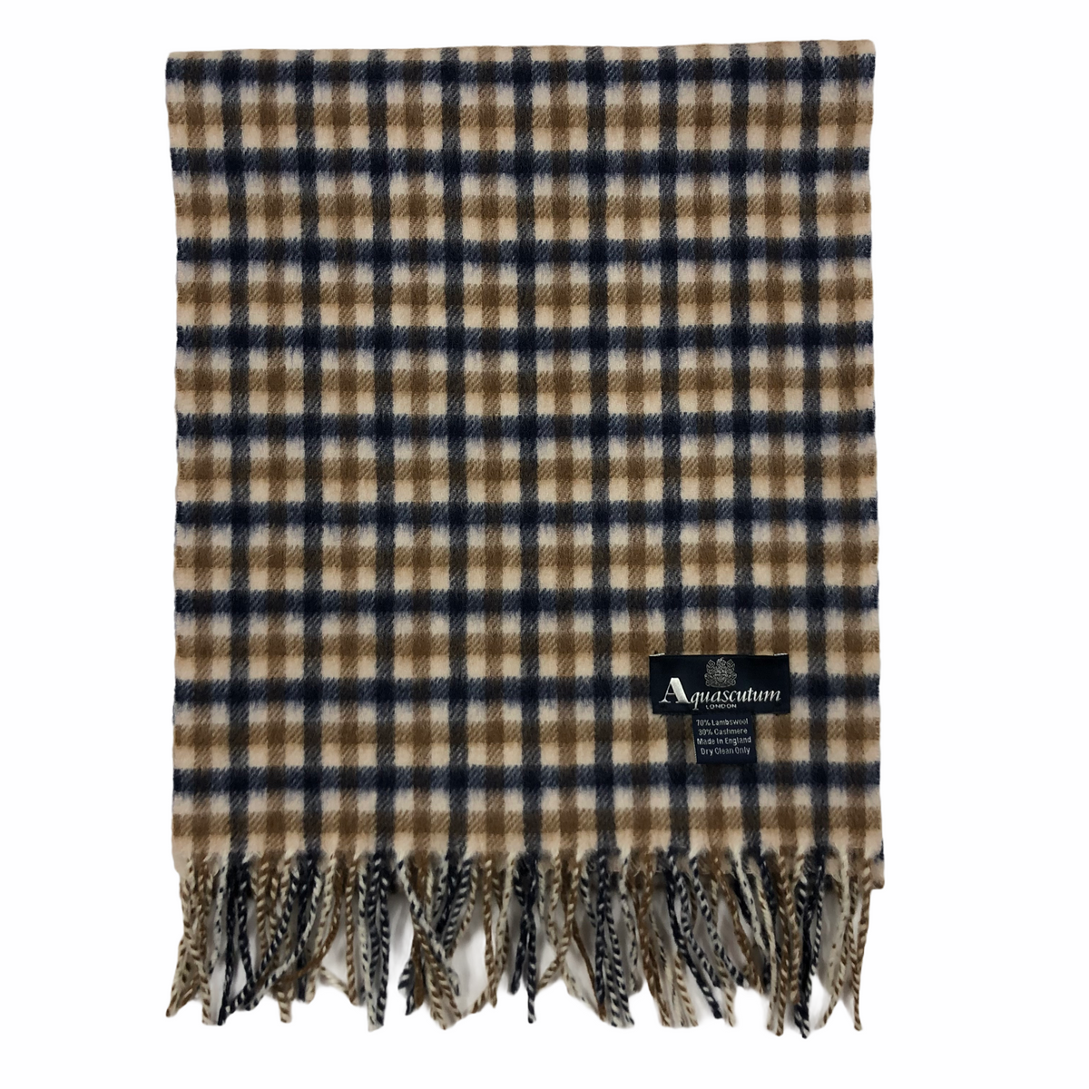 Aquascutum Cashmere Scarf Mens Aquascutum House Check Cashmere Mix