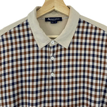Load image into Gallery viewer, Aquascutum Beige / House Check Short Sleeved Polo - Large (L) PTP 21.5"