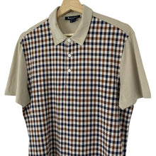 Load image into Gallery viewer, Aquascutum Beige / House Check Short Sleeved Polo - Medium (M) PTP 21"