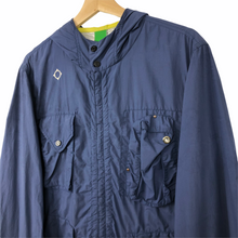 Load image into Gallery viewer, Ma.Strum Blue Multi Pocket Hooded Sniper Jacket - Medium (M) PTP 22"