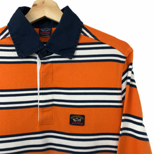 Load image into Gallery viewer, Paul and Shark Orange Striped Rugby Shirt - Medium (M) PTP 20.5"