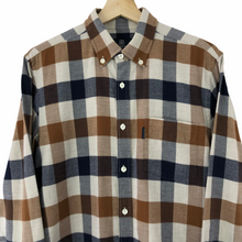 Load image into Gallery viewer, Aquascutum Flannel Block Check Long Sleeved Shirt - Medium (M) PTP 20.25"