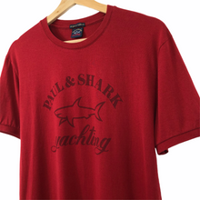 Load image into Gallery viewer, Paul and Shark Red Short Sleeved Logo T-Shirt - Large (L) PTP 20.25"