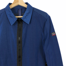 Load image into Gallery viewer, Paul and Shark Blue Nylon Shimmer Overshirt - Medium (M) PTP 21.25"