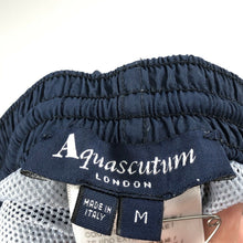 Load image into Gallery viewer, Aquascutum Navy / Check Swim Shorts - Medium (M)