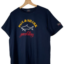 Load image into Gallery viewer, Paul and Shark Navy Short Sleeved Logo T-Shirt - Large (L) PTP 20&quot;
