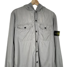 Load image into Gallery viewer, Stone Island Grey Double Pocket Lightweight Hooded Overshirt - Large (L) PTP 22&quot;
