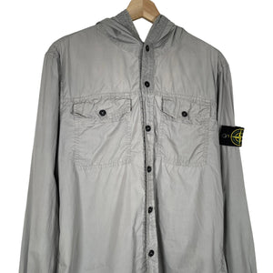 Stone Island Grey Double Pocket Lightweight Hooded Overshirt - Large (L) PTP 22"