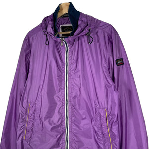 Paul and Shark Purple Hooded Logo Jacket - Medium (M) PTP 21.5"