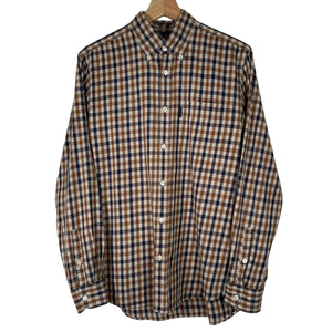 Aquascutum House Check Long Sleeved Shirt - Medium (M) PTP 20.5"