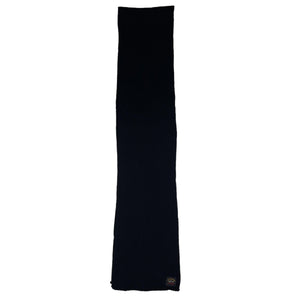 Paul and Shark Black Ribbed Logo Patch Scarf - One Size Fits All