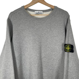 Stone Island Grey Crew Neck Logo Sweater - Extra Large (XL) PTP 23.25"