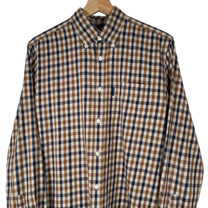 Aquascutum House Check Long Sleeved Shirt - Medium (M) PTP 20.5"