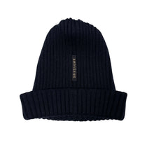 Load image into Gallery viewer, Paul and Shark Bretagne Navy 100% Wool Ribbed Beanie Hat - One Size Fits All
