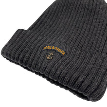 Load image into Gallery viewer, Paul and Shark Bretagne Grey 100% Wool Ribbed Beanie Hat - One Size Fits All
