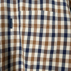 Aquascutum House Check Long Sleeved Shirt - Medium (M) PTP 20.5"