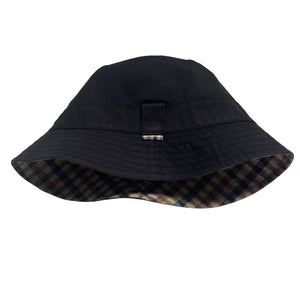 Aquascutum House Check / Navy Reversible Bucket Hat - One Size Fits All