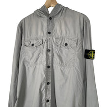 Load image into Gallery viewer, Stone Island Grey Double Pocket Lightweight Hooded Overshirt - Large (L) PTP 22&quot;
