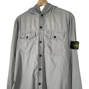 Stone Island Grey Double Pocket Lightweight Hooded Overshirt - Large (L) PTP 22"