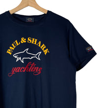 Load image into Gallery viewer, Paul and Shark Navy Short Sleeved Logo T-Shirt - Large (L) PTP 20&quot;
