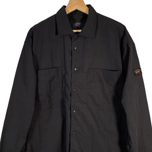 Paul and Shark Navy Econyl Nylon Metal Overshirt - Large (L) PTP 23.5"