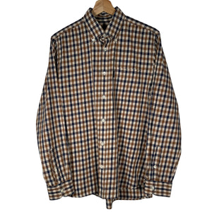 Aquascutum House Check Long Sleeved Shirt - Medium (M) PTP 20"