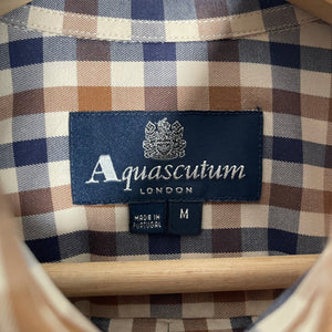 Aquascutum House Check Long Sleeved Shirt - Medium (M) PTP 20"