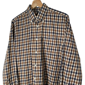 Aquascutum House Check Long Sleeved Shirt - Medium (M) PTP 20"